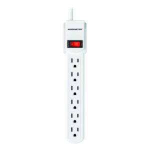 Monster Just Power It Up 3 Ft. L 6 Outlets Power Strip White