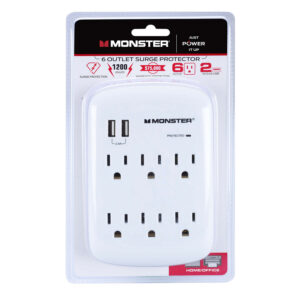 Surg Tap 6outlt 2usb Wht