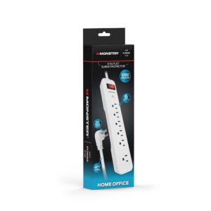 Monster Just Power It Up 4 Ft. L 6 Outlets Surge Protector White 1080 J