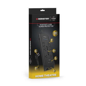Monster Just Power It Up 6 Ft. L 8 Outlets Surge Protector Black 2160 J