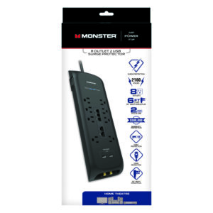 Tv Surge 8out 2usb Blk