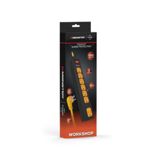 Monster Just Power It Up 4 Ft. L 7 Outlets Surge Protector Black 1080 J