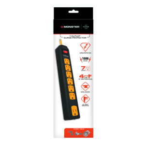 Monster Just Power It Up 4 Ft. L 7 Outlets Surge Protector Black 1080 J