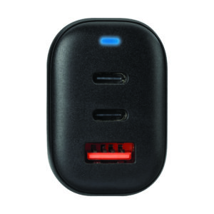 Fast Charge (2) Usb C And (1) Usb A Gan Wall Charger With Pd & Qc